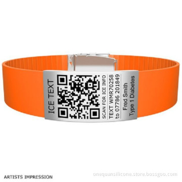 factory wholesale fashion silicone bracelets qr code